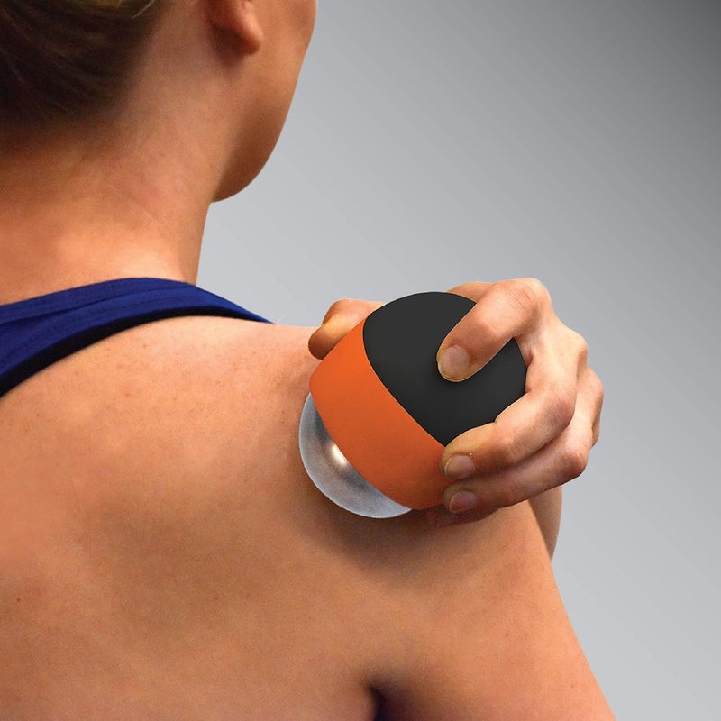 KT TAPE كرة تدليك علاجية بالثلج/الحرارة من KT Health لتخفيف آلام العضلات والتوتر، أسود/برتقالي - Image 3